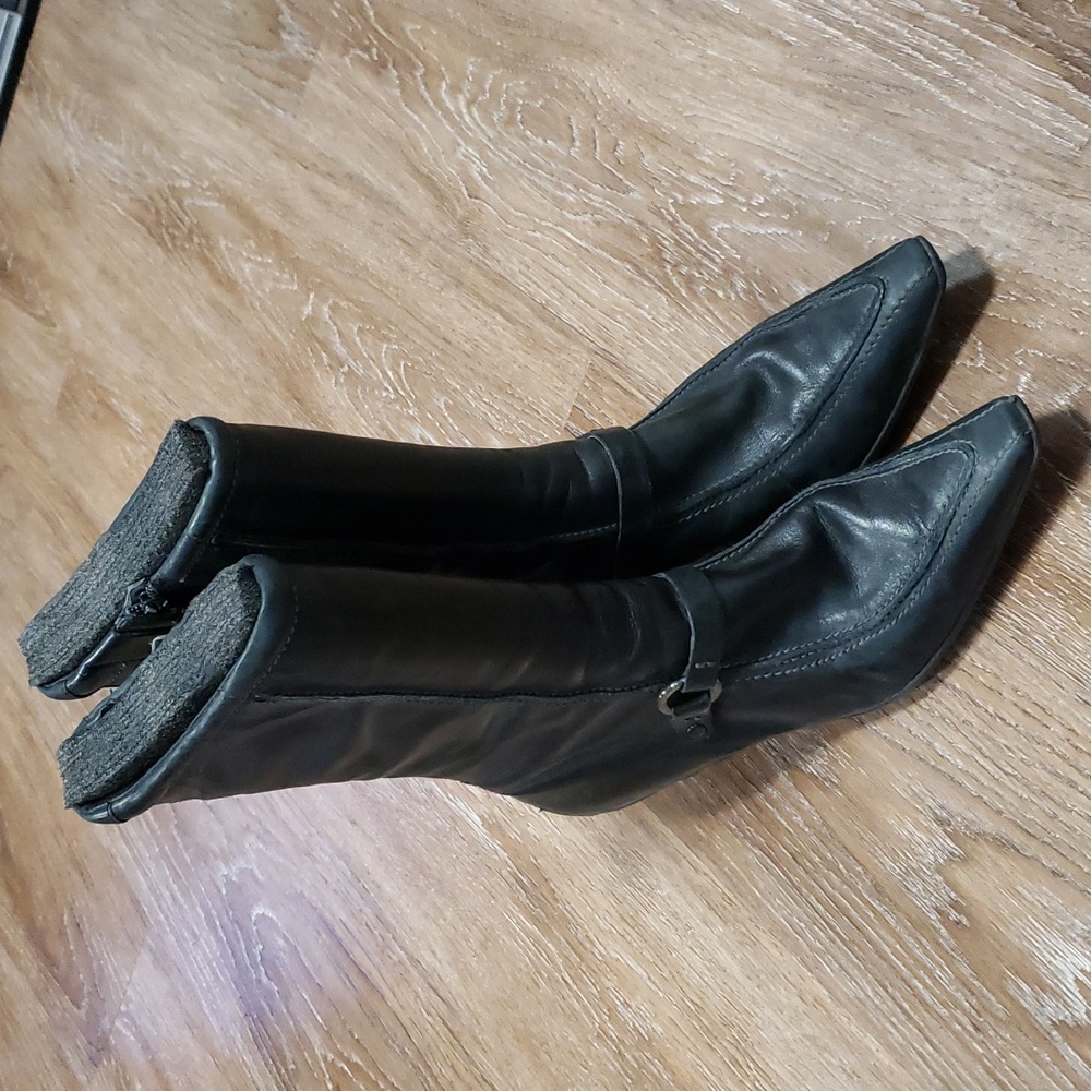(EU40) ECCO Heeled Mid Calf Boots Classic Evening Night Out Shopping  Luxury Wow